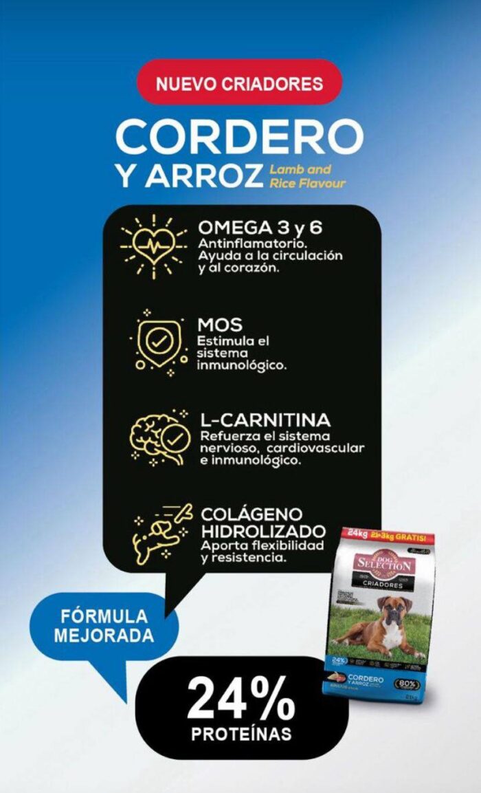 Dog Selection Criadores Cordero y Arroz x 21+3 kg