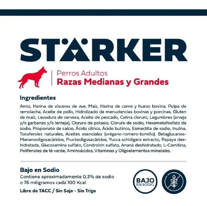 Starker Alimento Súper Premium x 15 kg