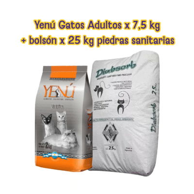 Combo Yenú 25 kg Combo Yenú Gatos x 7,5 kg + Bolsón Piedras Sanitarias x 25 kg