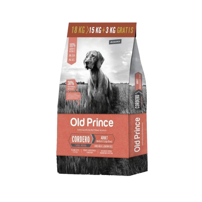 cordero con kg Old Prince Cordero y Arroz Adultos Medianos y Grandes x 15+3 kg